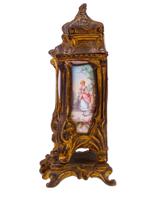 ANTIQUE 19TH C AUSTRIAN VIENNESE ENAMEL GILT CLOCK