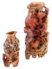 2 VINTAGE CHINESE CARVED SOAPSTONE MINIATURE VASES PIC-1