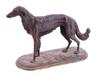 CAST BRONZE RUSSIAN HOUND ANIMAL SCULPTURE PIC-0