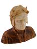 ANTIQUE ITALIAN SCHOOL ALABASTER BUST OF DANTE PIC-1