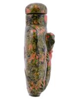 ANTIQUE CHINESE UNIKITE STONE SNUFF BOTTLE W LIZARD