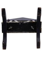 EGYPTIAN REVIVAL INLAID CARVED WOOD FOLDING TABLE