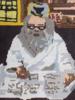 JUDAICA RABBI PORTRAIT HAND STITCHED NEEDLEWORK PIC-1