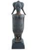 WEST AFRICAN IVORY COAST BAULE MALE FIGURINE W STAND PIC-1