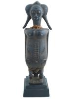 WEST AFRICAN IVORY COAST BAULE MALE FIGURINE W STAND