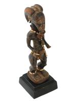 WEST AFRICAN IVORY COAST BAULE MALE FIGURINE W STAND