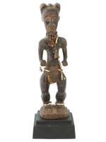 WEST AFRICAN IVORY COAST BAULE MALE FIGURINE W STAND