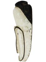 CENTRAL AFRICAN NGIL GABON WHITE CARVED WOOD MASK