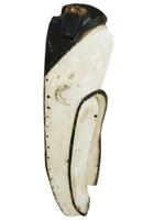 CENTRAL AFRICAN NGIL GABON WHITE CARVED WOOD MASK