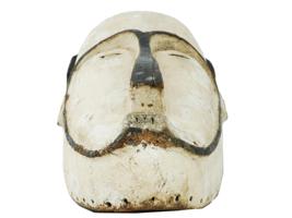 CENTRAL AFRICAN NGIL GABON WHITE CARVED WOOD MASK