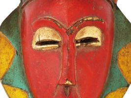 VINTAGE GURO MASK FROM IVORY COAST OF AFRICA