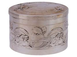 ANTIQUE GERMAN ART NOUVEAU SILVER BOX BY WMF