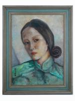 ATTR TO GEORGETTE CHEN CHINESE PORTRAIT OIL PAINTING