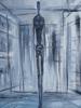 ATTR TO ALBERTO GIACOMETTI SURREAL OIL PAINTING PIC-1