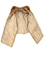 GLADYS LADIES NATURAL BROWN MINK FUR SHAWL CAPE