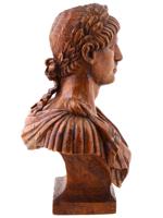 19TH C GRAND TOUR CARVED WOOD BUST OF MARCUS AURELIUS