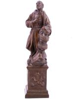 ANTIQUE BRONZE FRANCIS OF ASSISI FIGURE SCULPTURE