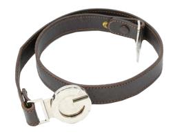 VINTAGE ITALIAN LADIES BROWN LEATHER BELT BY GUCCI