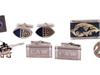 VINTAGE MENS STERLING SILVER CUFFLINKS AND TIE PINS PIC-5