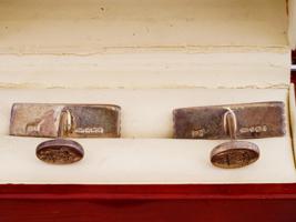 VINTAGE MENS STERLING SILVER CUFFLINKS AND TIE PINS