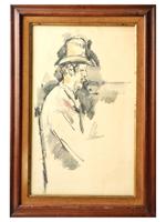 MAN WITH PIPE LITHOGRAPH AFTER PAUL CEZANNE 1970S