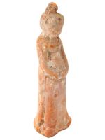 ANCIENT CHINESE HAN DYNASTY TERRACOTTA FEMALE FIGURINE