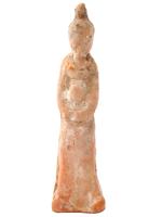 ANCIENT CHINESE HAN DYNASTY TERRACOTTA FEMALE FIGURINE