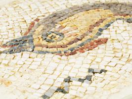 ROMAN MOSAIC WITH THE IMAGE OF A DOLPHIN