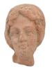 ANCIENT ROMAN TERRACOTTA FEMALE HEAD WITH ELEGANT HAIR PIC-0