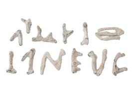 GROUP OF ANCIENT PHOENICIAN LETTERS CAST IN LEAD