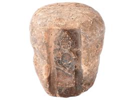 ANCIENT COPTIC CLAY PIECE WITH INSCRIPTIONS ON TOP