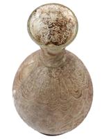 ANCIENT ISLAMIC GLASS BOTTLE WITH RELIEF DESIGNS