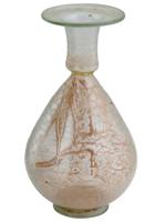 ANCIENT ISLAMIC GLASS MOLDED BOTTLE WITH NATURAL DECOR