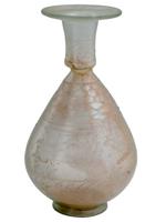 ANCIENT ISLAMIC GLASS MOLDED BOTTLE WITH NATURAL DECOR