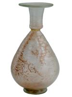 ANCIENT ISLAMIC GLASS MOLDED BOTTLE WITH NATURAL DECOR