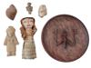 ANCIENT PRE COLUMBIAN CLAY ARTIFACTS AND A RAG DOLL PIC-1