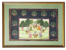 LARGE AND FINE INDIAN PICHWAI PAINTING ON FABRIC