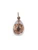 RUSSIAN 56 GOLD QUARTZ AND DIAMOND EGG PENDANT PIC-0