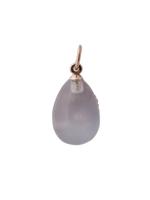 RUSSIAN 56 GOLD QUARTZ AND DIAMOND EGG PENDANT