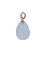 RUSSIAN 14K GOLD AND BLUE CHALCEDONY EGG PENDANT