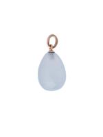 RUSSIAN 14K GOLD AND BLUE CHALCEDONY EGG PENDANT