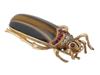 RUSSIAN GOLD TIGERS EYE DIAMOND RUBY BUG BROOCH PIC-1