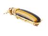 RUSSIAN GOLD TIGERS EYE DIAMOND RUBY BUG BROOCH PIC-2