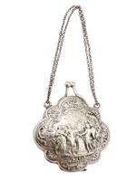 ANTIQUE GERMAN LADYS 800 SILVER COIN PURSE