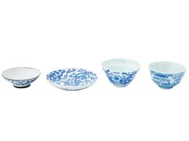 CHINESE QING BLUE AND WHITE PORCELAIN TABLEWARE