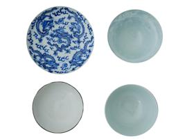CHINESE QING BLUE AND WHITE PORCELAIN TABLEWARE