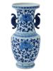 ANTIQUE CHINESE QING BLUE AND WHITE PORCELAIN VASE PIC-0