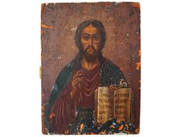 ANTIQUE RUSSIAN ORTHODOX ICON OF CHRIST ALMIGHTY