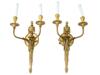 VINTAGE PAIR OF ELECTRIC BRONZE WALL SCONCE LIGHTS PIC-0