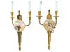 VINTAGE PAIR OF ELECTRIC BRONZE WALL SCONCE LIGHTS PIC-1